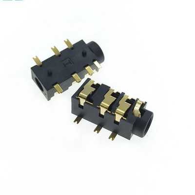厂家直供声卡耳机插座四角贴片开关PJ399YD镀金 带开关组音频插座图2