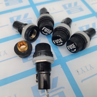 5x20保险丝座 FUSE保险座 熔断器 5*20黑色保险管座12mm扁罗图3