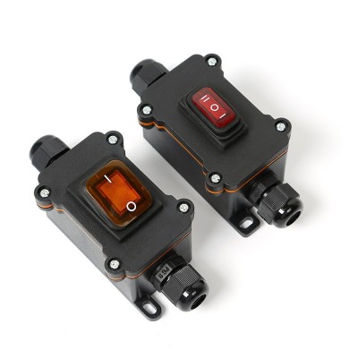 大功率双头出线防水接线盒线上中途船型开关户外按压式开关批发图2