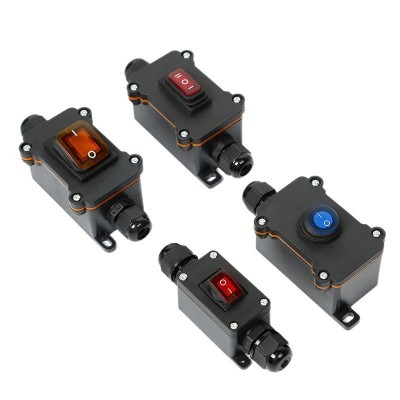 大功率双头出线防水接线盒线上中途船型开关户外按压式开关批发图5