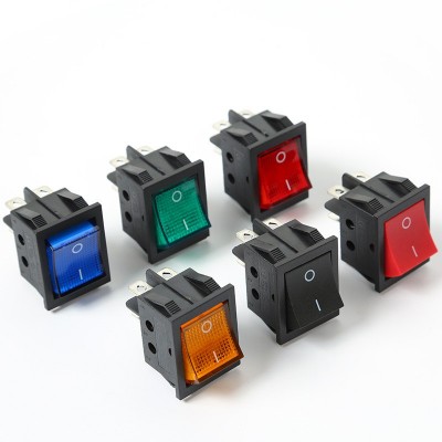 KCD4两档四脚船型开关多规格带灯翘板开关饮水机按键电源开关批发图3