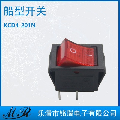 四脚全铜船型翘板开关带氖灯电机小型设备水泵开关KCD4-201N图2