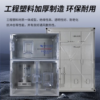 南网费控透明塑料电表箱单相三相1/4/6/9/12户预付费电子式配电箱图2