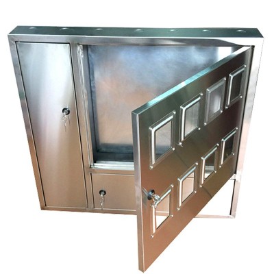 单相三相不锈钢电表箱 六户三门 八户电表计量配电不锈钢箱图2