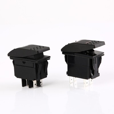 批发船型按键开关LED灯改装开关汽车游艇改装四脚开关插座一体 500个图3