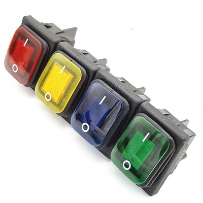 KCD4连体防水船型开 4脚2档带灯翘板开关 蒸煮炉开水桶机电源开关 100只图2