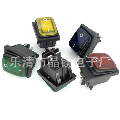 KCD4连体防水船型开 4脚2档带灯翘板开关 蒸煮炉开水桶机电源开关 100只图5