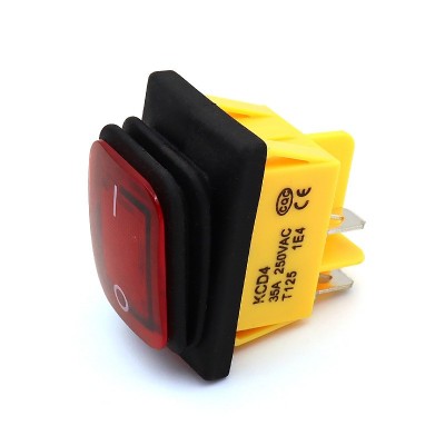 防尘防水船型开关KCD4带灯翘板4脚2档蒸煮炉开水桶大电流电源开关 10个图4