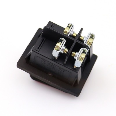 KCD4连体防水船型开关 螺丝脚翘板开关防尘4脚2档带灯开关16A250V 40个图5