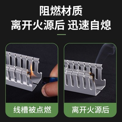 低价出售新型PVC线槽阻燃环保灰色绝缘新料行线槽配电箱走线槽图2