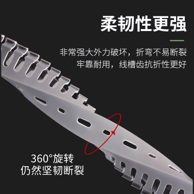 低价出售新型PVC线槽阻燃环保灰色绝缘新料行线槽配电箱走线槽图3