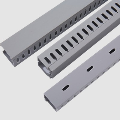 灰色60高全新料pvc线槽绝缘证书齐全走线槽工业行线槽配电箱线槽图5