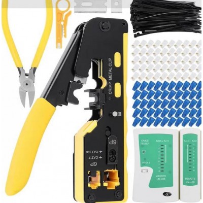 工厂直销电讯组合套装手动工具7类通孔燕尾夹RJ45多功能网线钳 1个图5