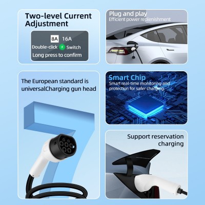 欧标新能源电动汽车充电枪桩便携式随车充家用 Type2欧标11kw380V 1套图2