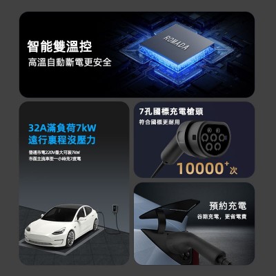 欧标充电桩Type2家用交流新能源汽车7KW智能商用跨境挂壁式充电桩 1套图4