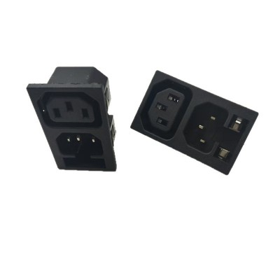 AC-104 AC插座 卡式三合一电源插座 一公一母连体插座 带保险丝图5