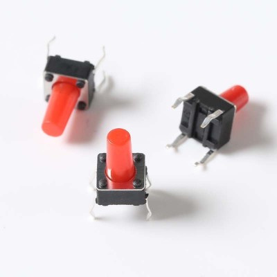 厂家销售6x6x9红头插脚轻触按键 高寿命立式直插环保耐温微动开关