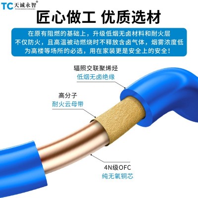 纯铜WDZBN-BYJ1.5 2.5 4平方消防NHBV低烟无卤耐火阻燃单 芯硬电线