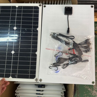 10W-20W单晶硅半柔性太阳能充电板USB输出太阳能发电板户外光伏板图2