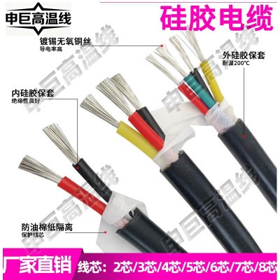 加工YGC耐高温硅胶护套线特软电缆线高压2/3/4芯硅胶 橡胶线图4