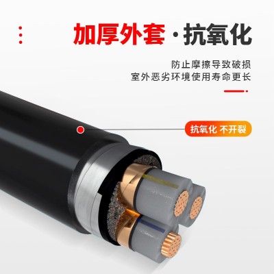 高压电缆线26/35kv国标纯铜3芯铠装50 70 95 120 150平方地埋线图4
