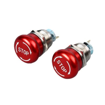 金属按键开关16mm防水防尘急停蘑菇头按钮红色STOP箭头紧急断电图4