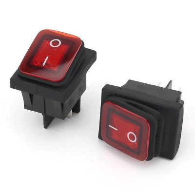 KCD4防水防尘跷板开关四脚大功率两档船型开关4脚船形按钮16A图2