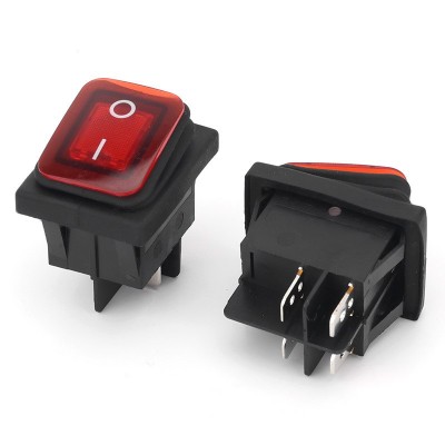 KCD4防水防尘跷板开关四脚大功率两档船型开关4脚船形按钮16A图4