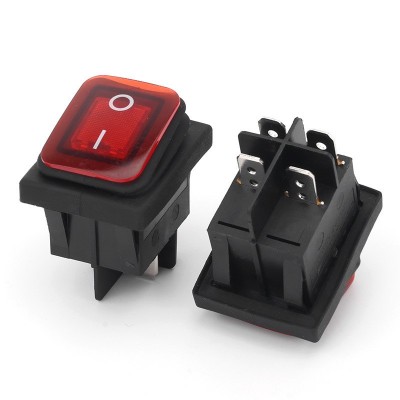 KCD4防水防尘跷板开关四脚大功率两档船型开关4脚船形按钮16A图5