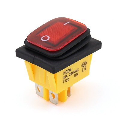 防水船型开关KCD4四脚二档电源点火电焊机清洗机翘板带灯35A 250V图2