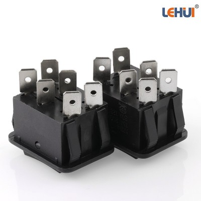 【乐辉】KCD4-203船型开关 6脚斜脚三档6P3T跷板开关图3