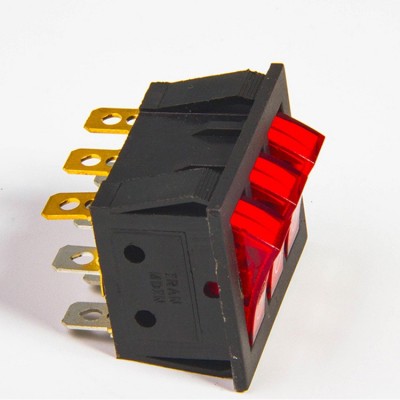 KCD3-三联船型开关 大电量电流 红色三联提示两档多功能按钮