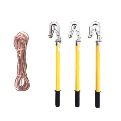 接地线玻璃钢高压接地棒10KV猴头家用短路螺旋式接地杆搭配铜线图5