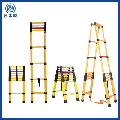 玻璃钢绝缘伸缩鱼竿梯电力电工检修升降人字梯竹节单直梯 通信爬梯图4