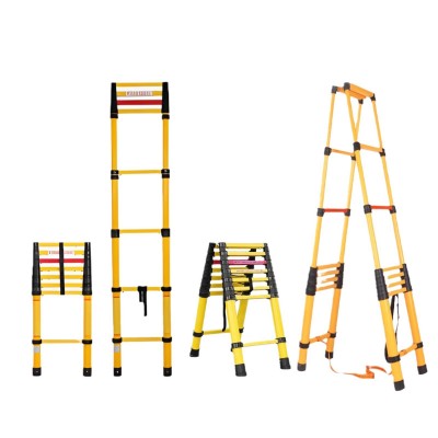 玻璃钢绝缘伸缩鱼竿梯电力电工检修升降人字梯竹节单直梯 通信爬梯图5