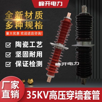 CWW-40.5/4500A高压陶瓷绝缘子 35kv 复合硅胶铜排型防污穿墙套管图3