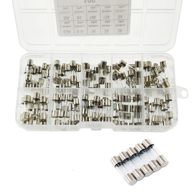 玻璃保险丝保险管熔断器 5*20MM 10种共100只 混合装样品盒