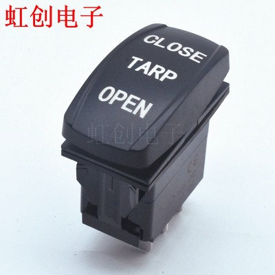 游艇开关 CLOSE TARP OPEN 3档双复位 遮雨布开关 双瞬时卡车开关 100个