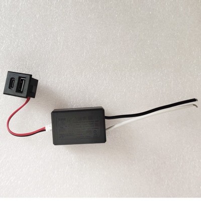 亚马逊美规欧规5V2A适配器落地灯台灯专用安规USB充电器A+C插口 2个