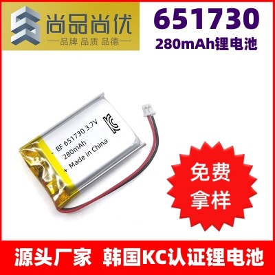 尚品尚优 651730锂电池 测光仪器工具3.7V280mAh韩国KC认证锂电池