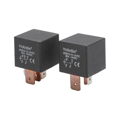 云旭正品汽车继电器插座80ADC12V24V常开JD2912紫铜四脚五脚开关