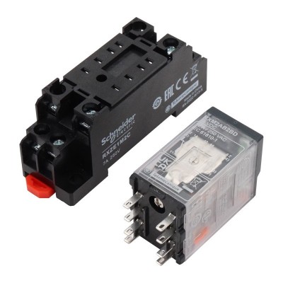 施耐.德原装中间继电器RXM2LB2BD RXM4AB2P7小型继电器220V12V24V